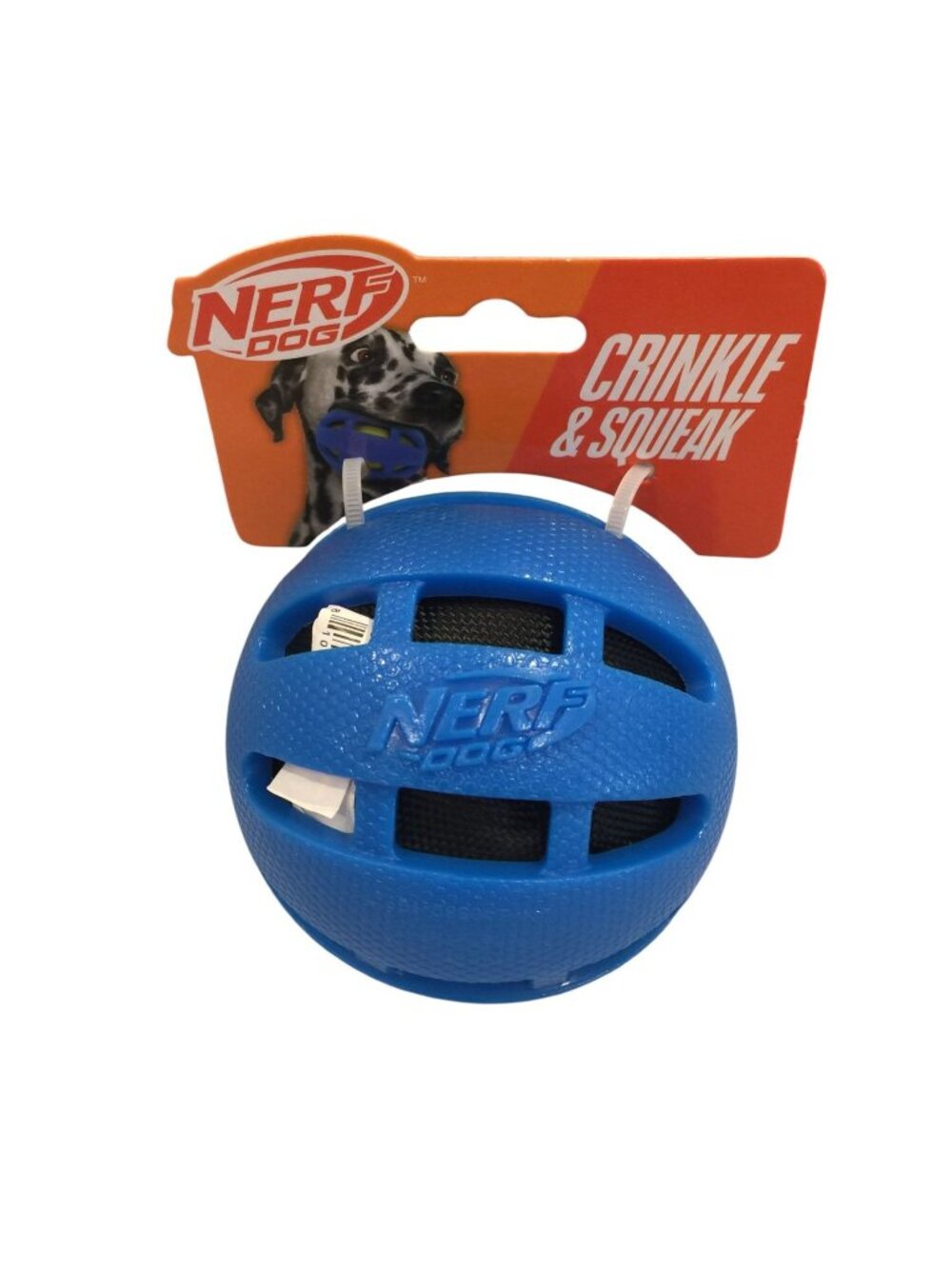 Nerf Dog Blue Black Crinkle Squeak Ball